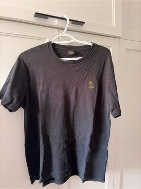OVO Black Short Sleeve Tee with Yellow Owl Logo